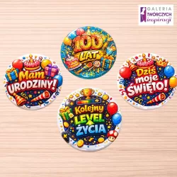 100 lat (urodziny) - przypinka 56 mm